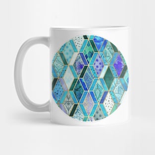 Sapphire & Emerald Diamond Patchwork Pattern Mug